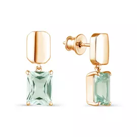 Серьги из серебра с празиолитами 02-1989/000П-06