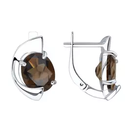 Серьги из серебра с раухтопазами 92022333