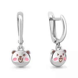 Серьги из серебра с родированием 34066.5