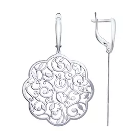 Серьги из серебра с родированием 94022784