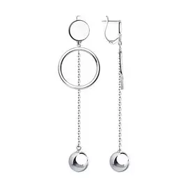 Серьги из серебра с родированием 94023615