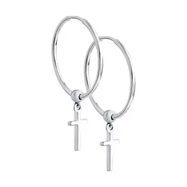 Серьги из серебра с родированием 94023887