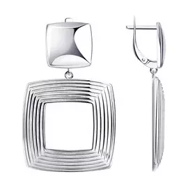 Серьги из серебра с родированием 94024201