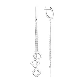 Серьги из серебра с родированием 94024286