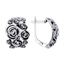 Серьги из серебра с родированием 95020032