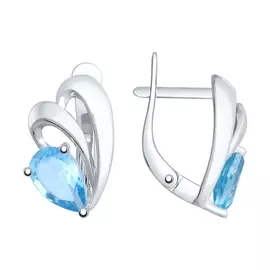 Серьги из серебра с топазами 92021753