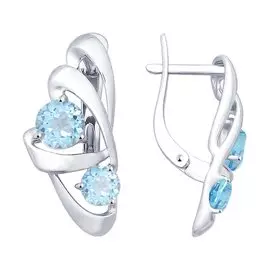 Серьги из серебра с топазами 92021817