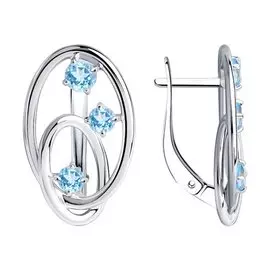 Серьги из серебра с топазами 92022240
