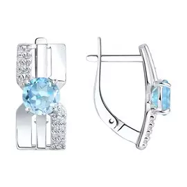 Серьги из серебра с топазами и фианитами 94-320-00794-1