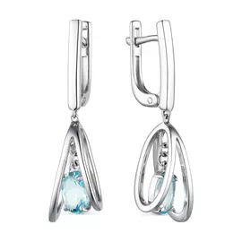 Серьги из серебра с топазами sky 02-1834/00ТБ-00