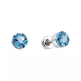 Серьги из серебра с топазами swiss с родированием 21-1447-23-10
