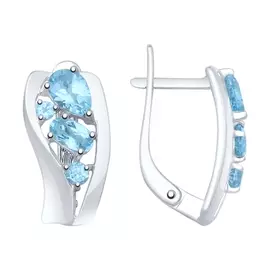 Серьги из серебра с топазом 92021807
