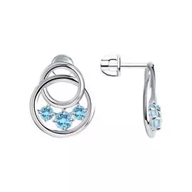 Серьги из серебра с топазом 92022244