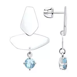 Серьги из серебра с топазом 92022319