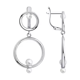 Серьги из серебра с жемчугом 94024078