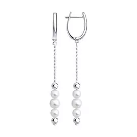 Серьги из серебра с жемчугом 94024350
