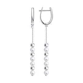 Серьги из серебра с жемчугом 94024370