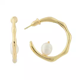 Серьги из серебра с жемчугом с позолотой И2-1056-27-06