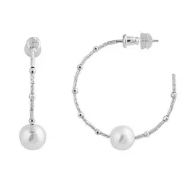 Серьги из серебра с жемчугом с родированием И2-882-23-06