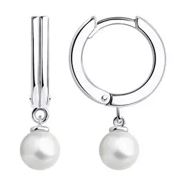 Серьги из серебра с жемчугом синтами 94024779
