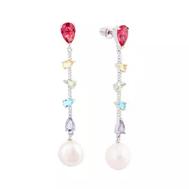 Серьги из серебра жемчуг культ, фианит И2-1194-23-61