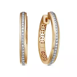 Серьги из желтого золота с бриллиантами 02-01958-05-001-01-01