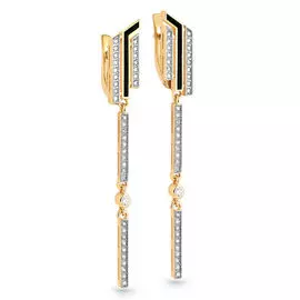 Серьги из желтого золота с бриллиантами 12-21050-1002 №59-18