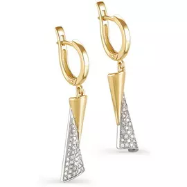 Серьги из желтого золота с бриллиантами 12-2778-1000 №13-19