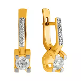 Серьги из желтого золота с бриллиантами 21-9025-13-02