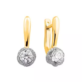 Серьги из желтого золота с бриллиантами 21-9052-13-02