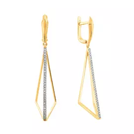 Серьги из желтого золота с бриллиантами 21-9143-13-02