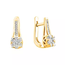 Серьги из желтого золота с бриллиантами 21-9215-13-02