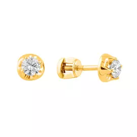 Серьги из желтого золота с бриллиантами 21-9324-13-02