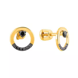 Серьги из желтого золота с бриллиантами 21-9397-13-61