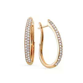 Серьги из желтого золота с бриллиантами 2-104-211