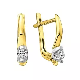 Серьги из желтого золота с бриллиантами 9601389