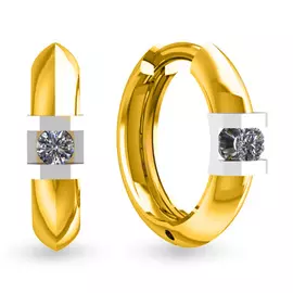 Серьги из желтого золота с бриллиантами 9601504