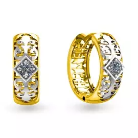Серьги из желтого золота с бриллиантами 9601537