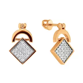 Серьги из желтого золота с бриллиантами E0118118-04