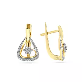 Серьги из желтого золота с фианитами 2000171