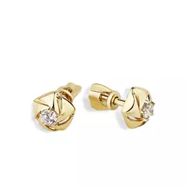 Серьги из желтого золота с фианитами 2000360