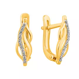 Серьги из желтого золота с фианитами 21-1348-13-01