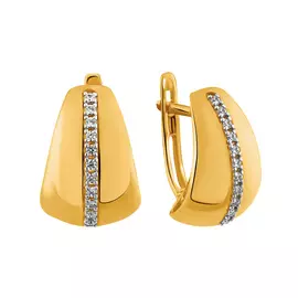 Серьги из желтого золота с фианитами 900052-4102