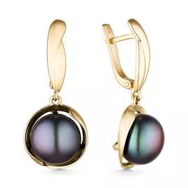 Серьги из желтого золота с жемчугом 22433Y2