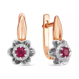 Серьги из золота с бриллиантами и рубинами 2568-151-05-00