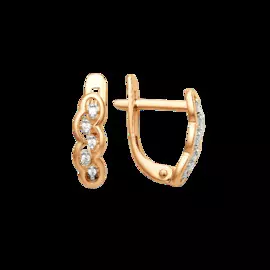 Серьги из золота с фианитами 000672-1102