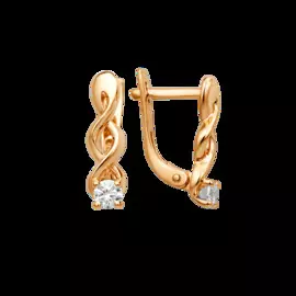 Серьги из золота с фианитами 005122-1100