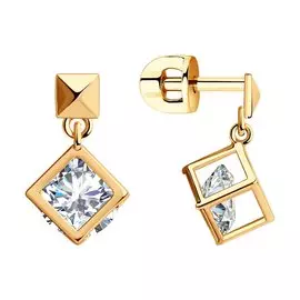 Серьги из золота с фианитами 029595