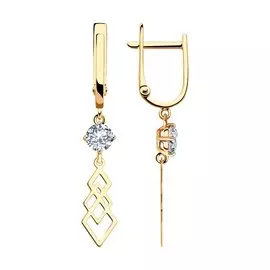 Серьги из золота с фианитами 51-121-01567-1