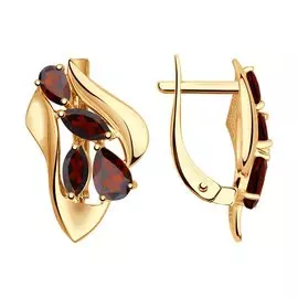 Серьги из золота с гранатами 724803